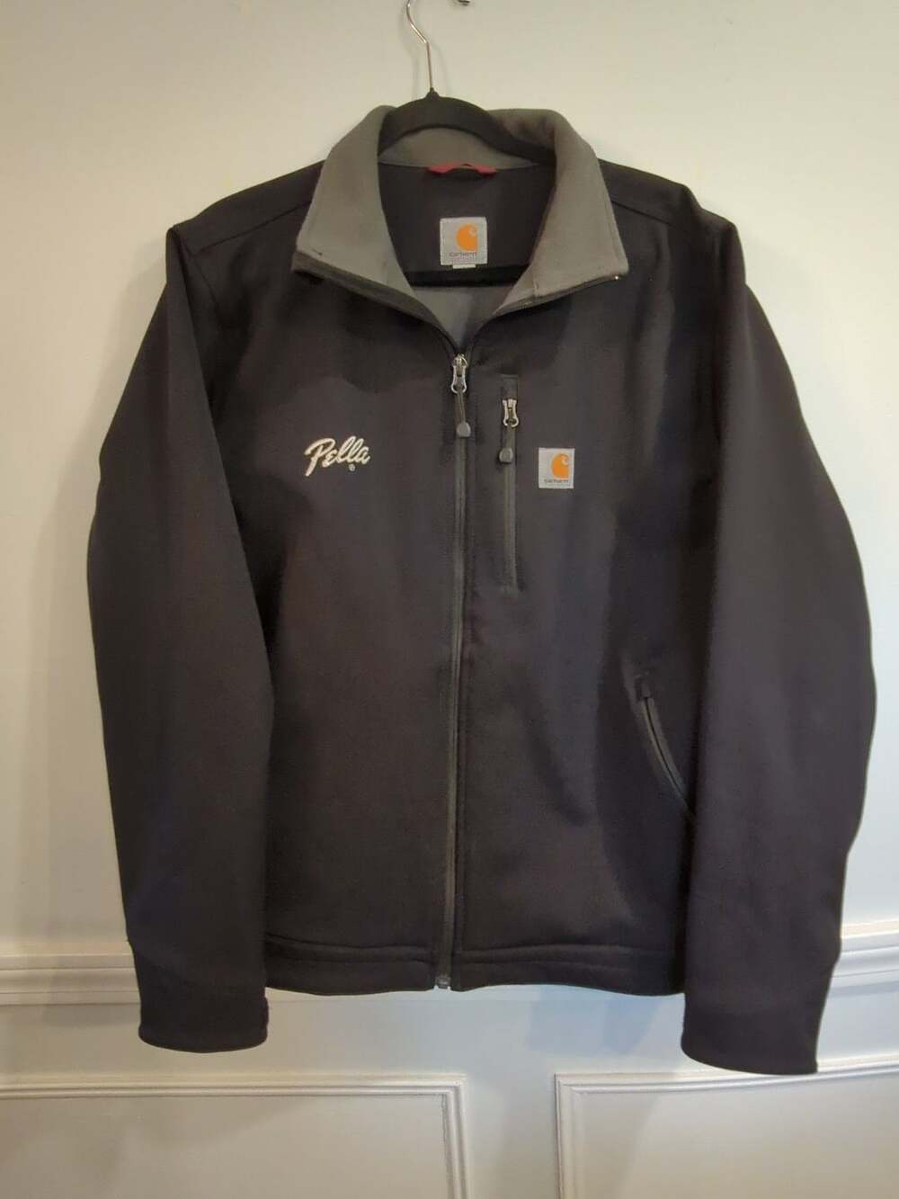 Carhartt Soft Shell Jacket Black Pella Embroidered Logo Large